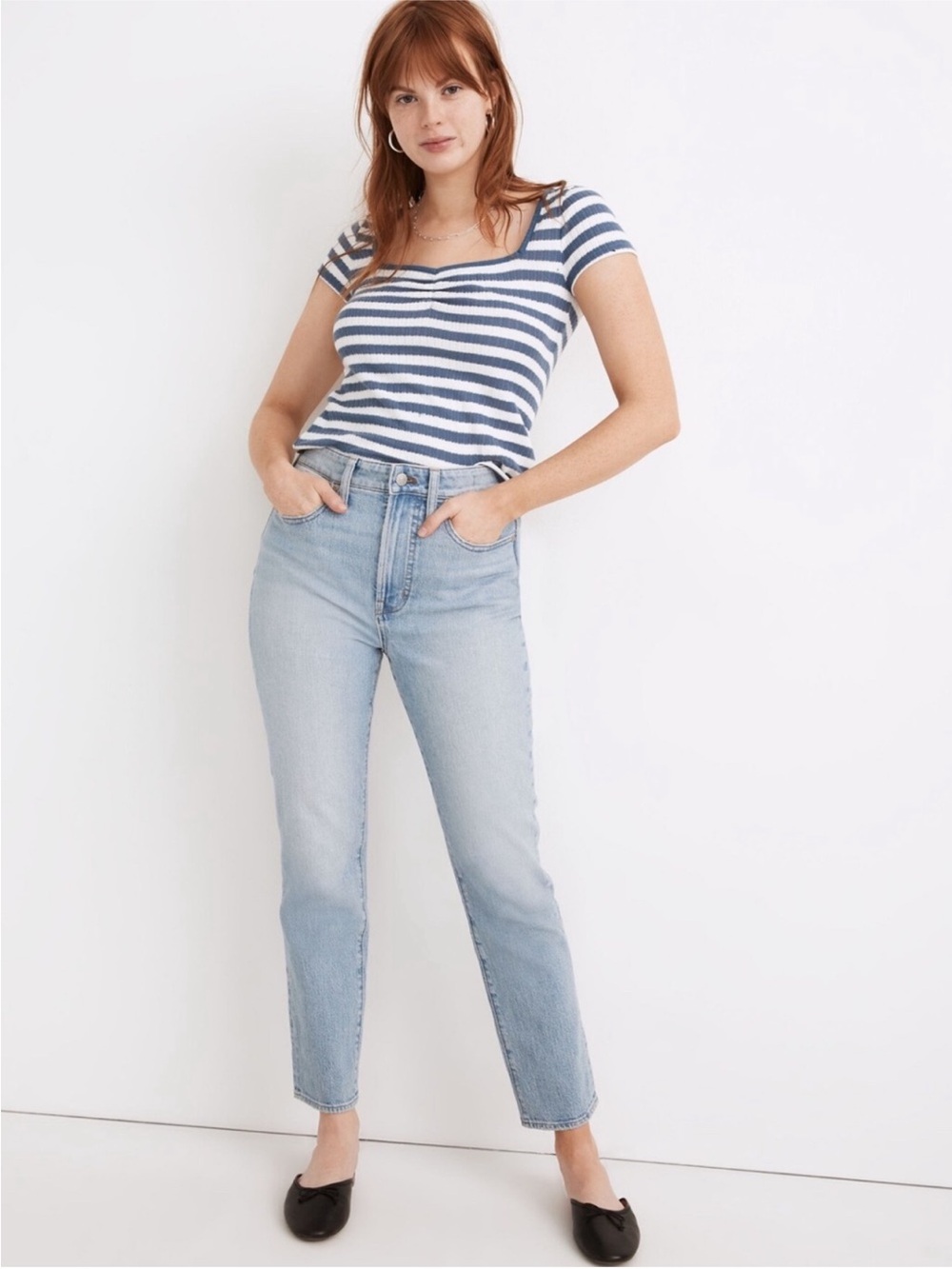 Madewell The Curvy Perfect Vintage High Rise Jean Sz 25 Fiore Light Blue Wash